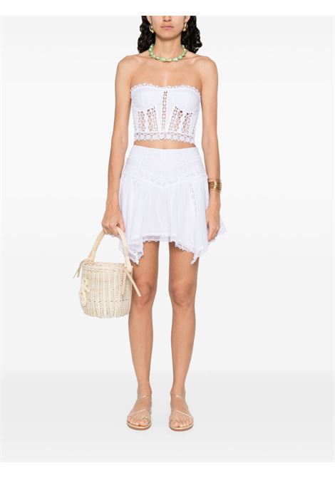 Gonna con ricami hibis in bianco Charo Ruiz Ibiza 1989 - donna CHARO RUIZ IBIZA 1989 | 251400WHT